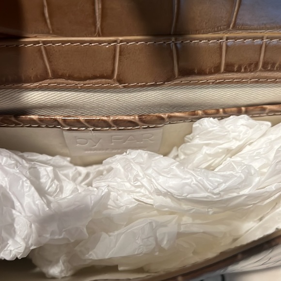 Authentic By Far Miranda Taupe Croco Embossed Leather - Picture 4 of 5